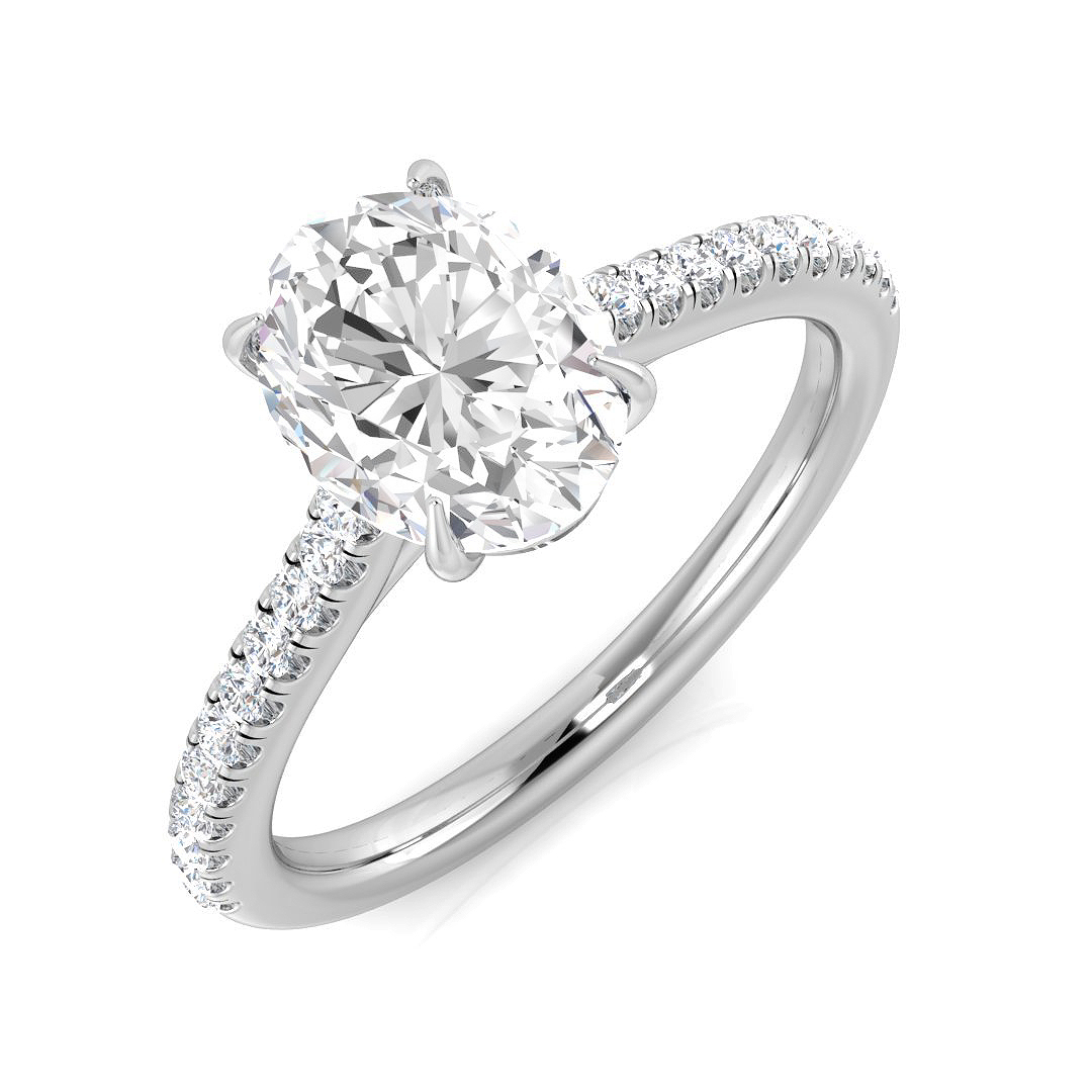 1.85 ct Natural Diamond Oval Ring