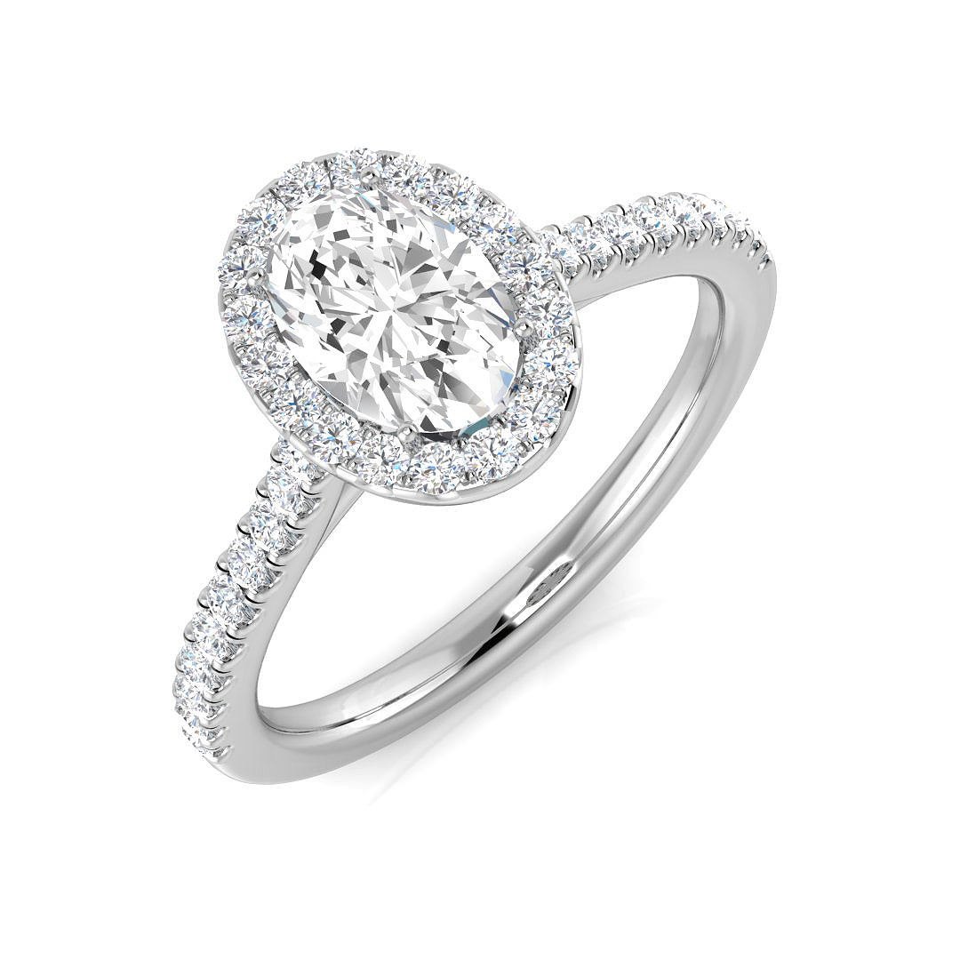 0.95 ct Natural Diamond Oval Ring