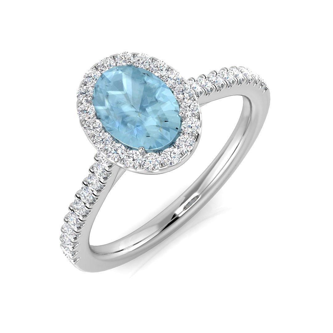 0.9 ct Aquamarine Oval Ring