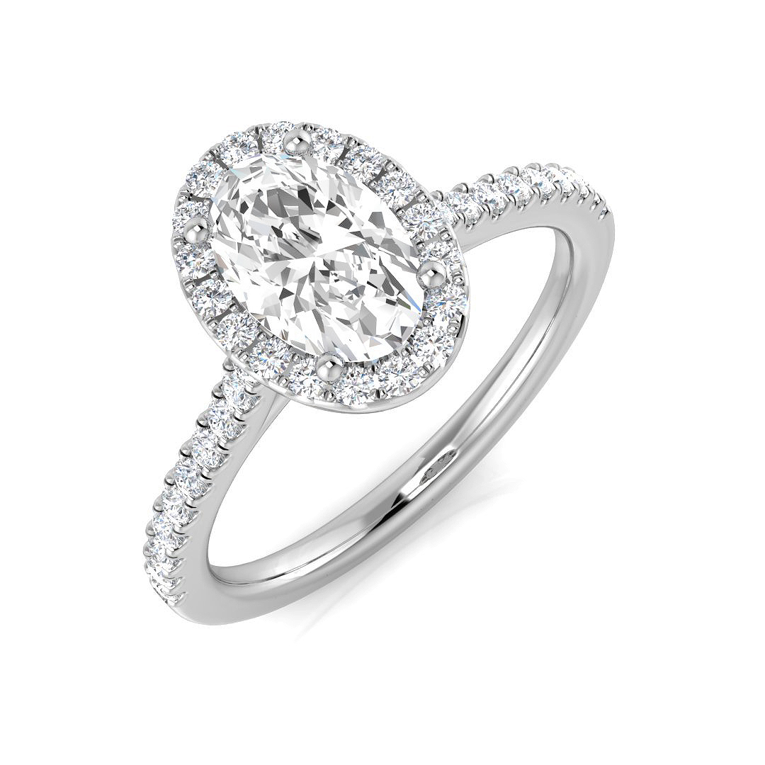 0.95 ct Natural Diamond Oval Ring