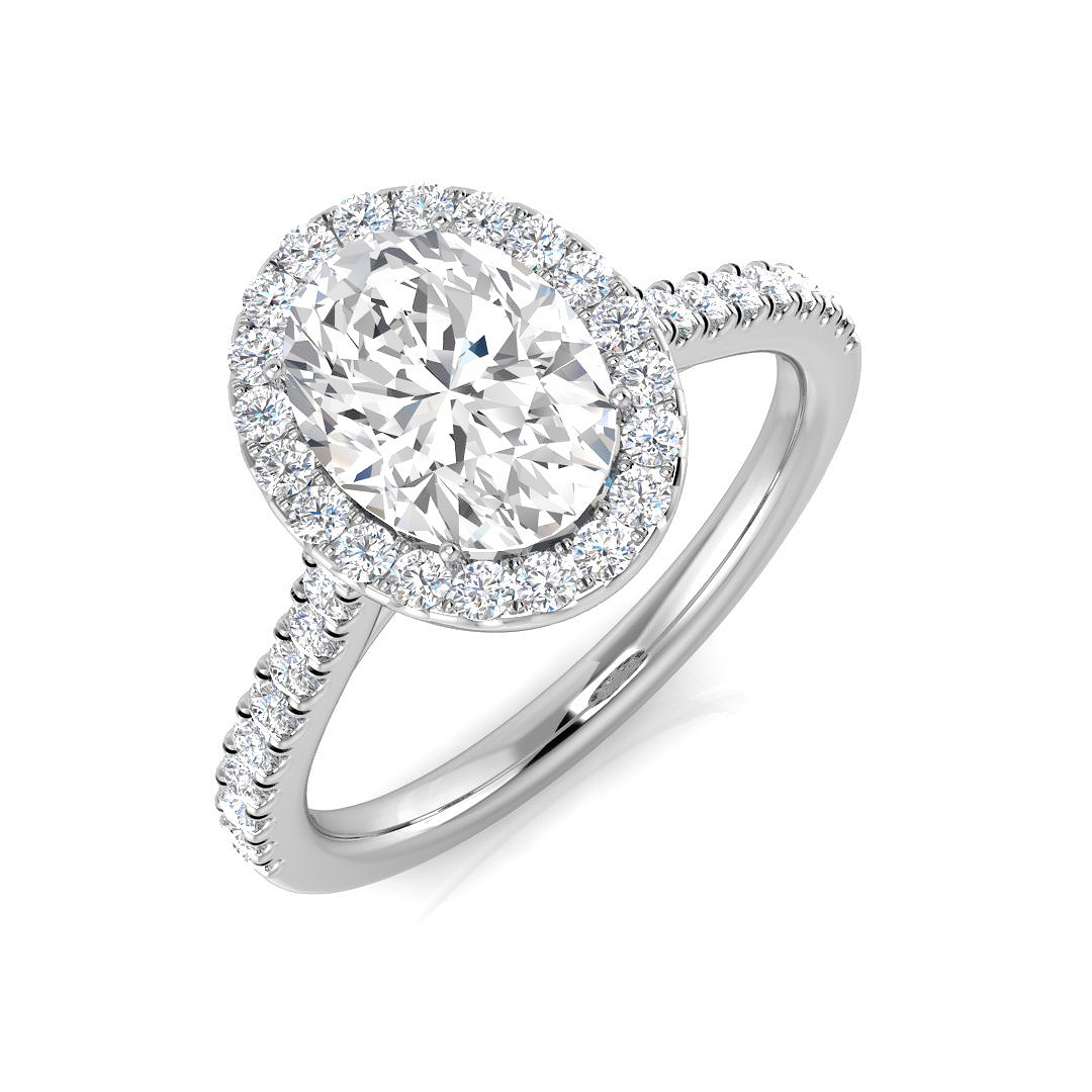 1.8 ct Natural Diamond Oval Ring
