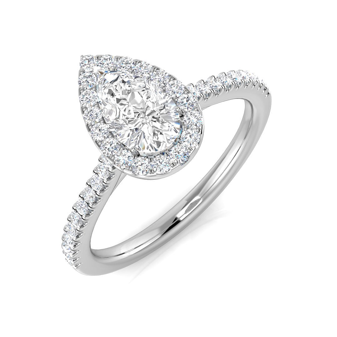0.75 ct Natural Diamond Pear Ring