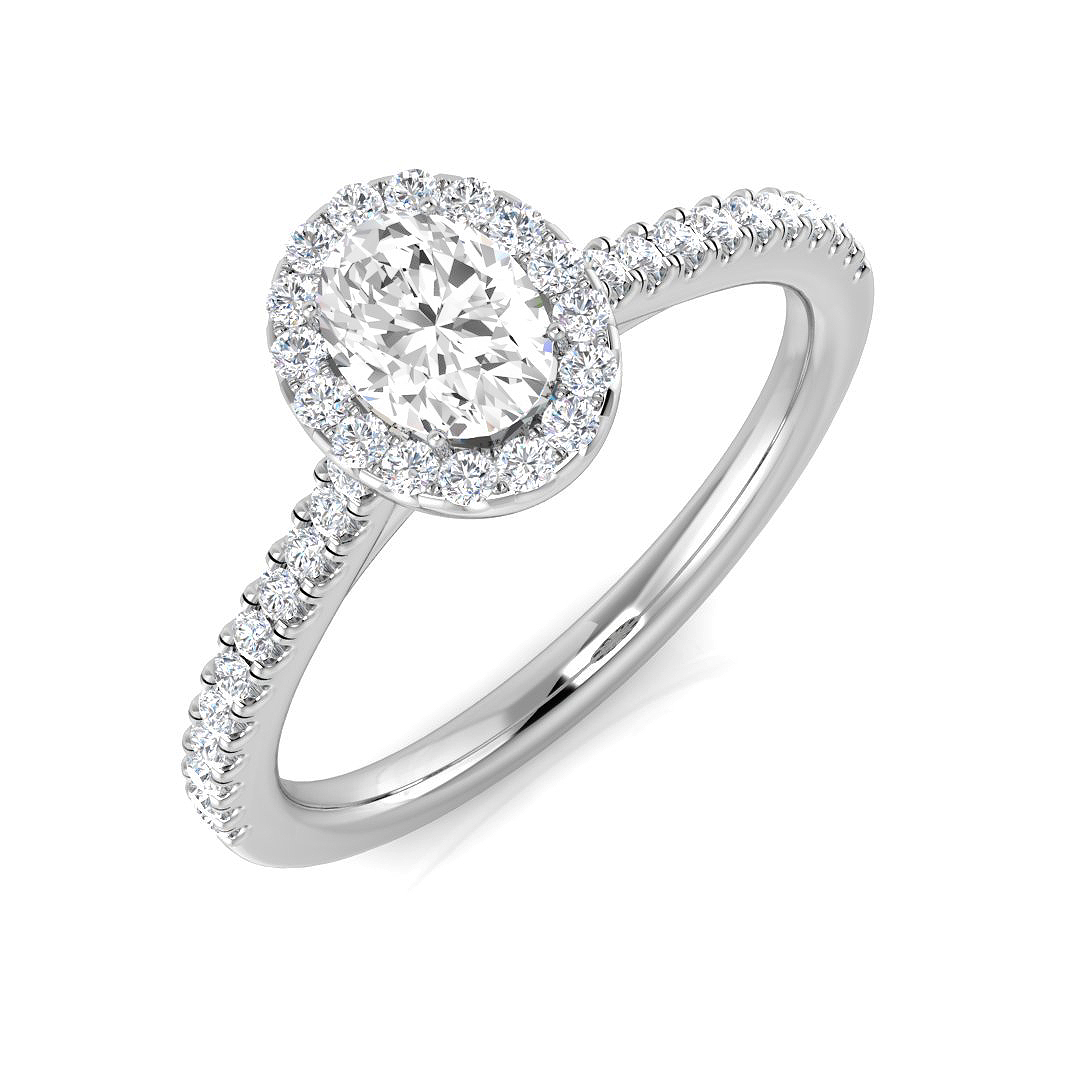 0.6 ct Natural Diamond Oval Ring