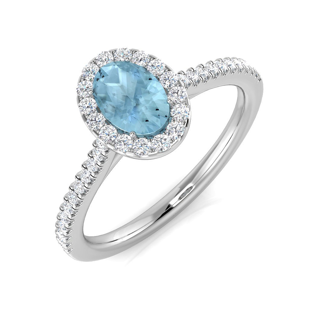 0.8 ct Aquamarine Oval Ring