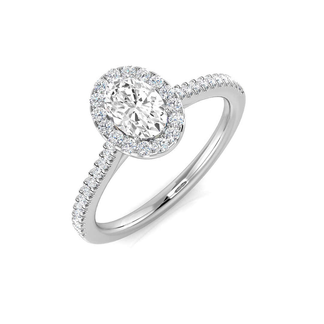 0.65 ct Natural Diamond Oval Ring