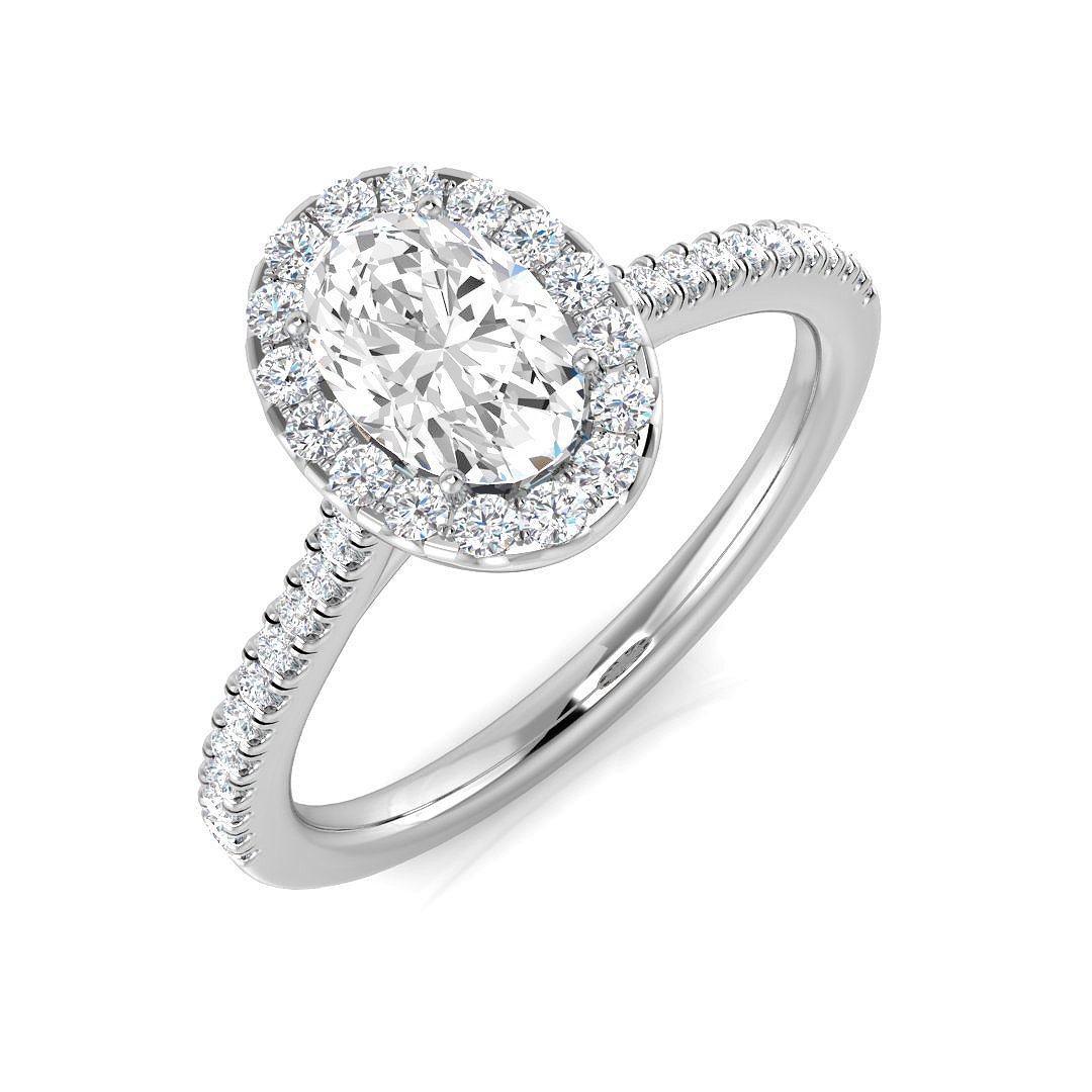 0.8 ct Natural Diamond Oval Ring