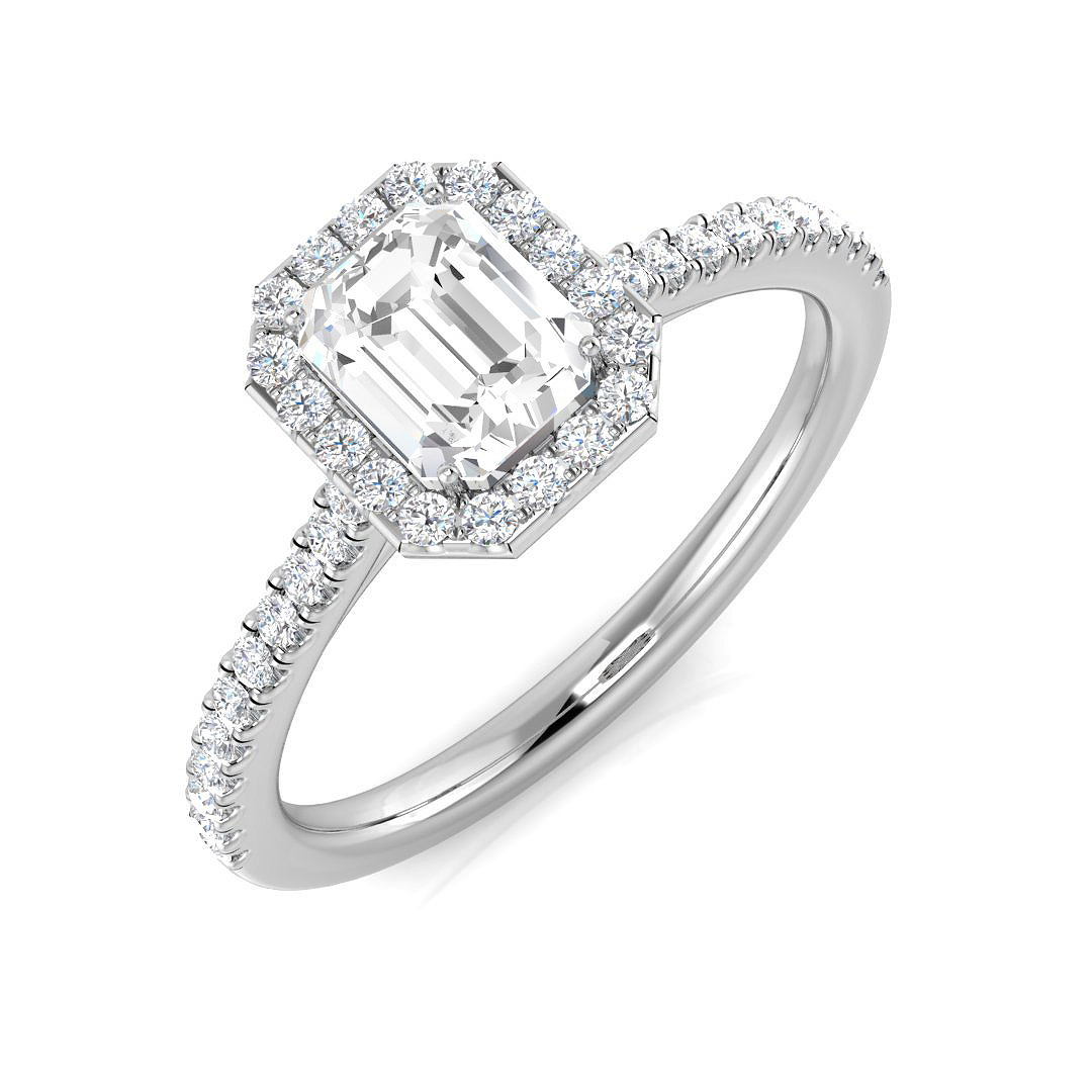 0.9 ct Natural Diamond Radiant Ring