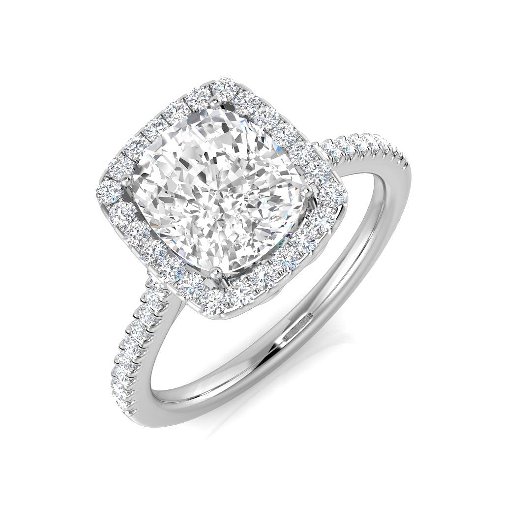 2.45 ct Natural Diamond Cushion Ring