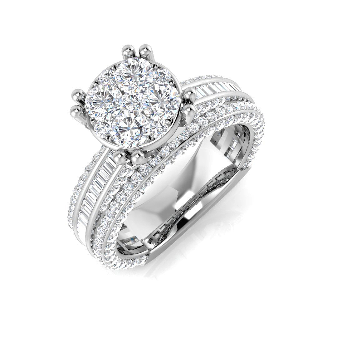 2.45 ct Natural Diamond Baguette Ring