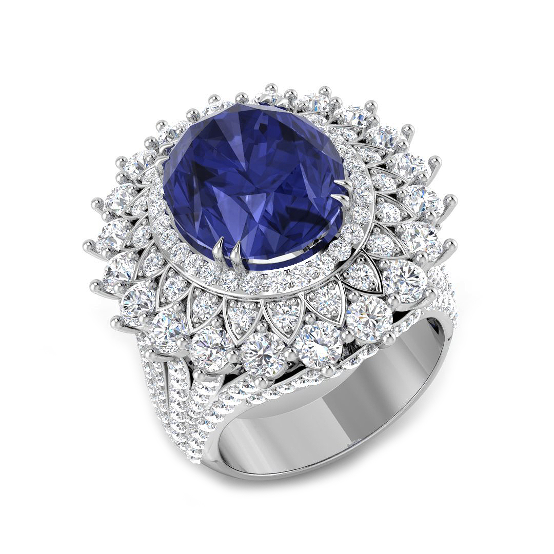 10.5 ct Tanzanite Oval Ring