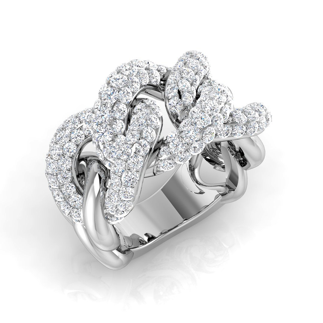 2 Ct Natural Diamond Round Cut  in 18K White Gold