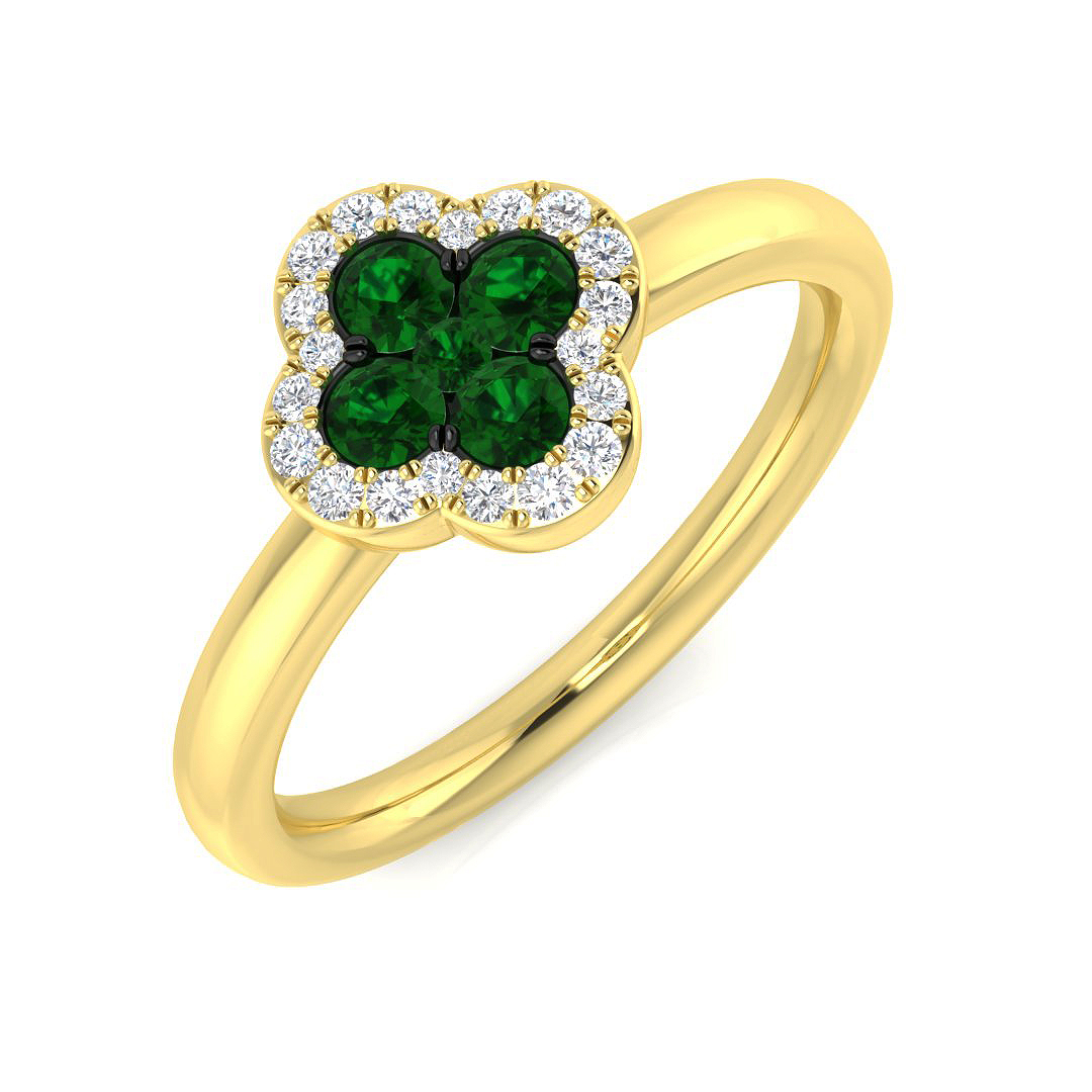 0.4 ct Natural Diamond Emerald Ring