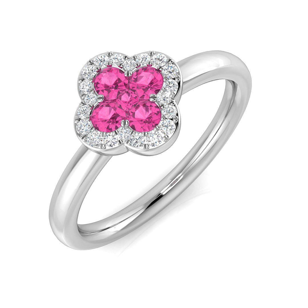 0.45 Ct Pink Sapphire Round Cut  in Platinum(950)