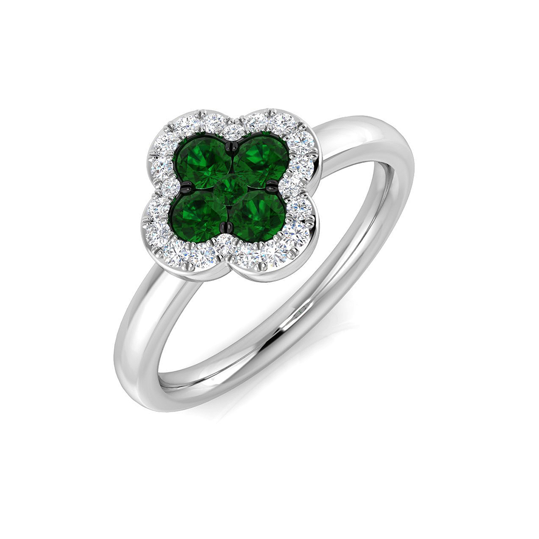 0.5 ct Natural Diamond Emerald Ring