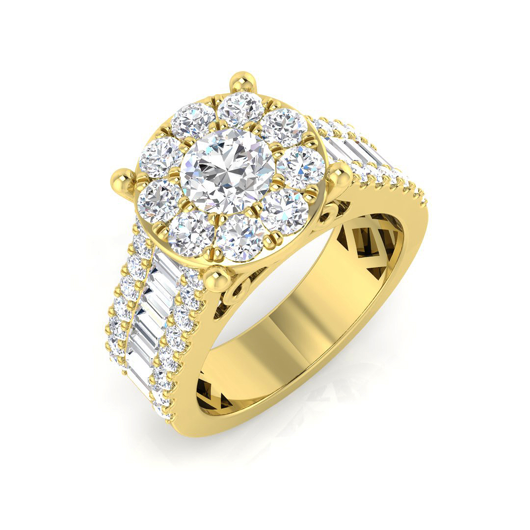 3.2 ct Natural Diamond Baguette Ring