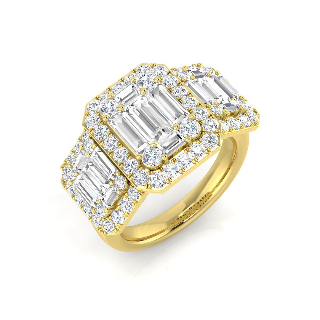 2.6 ct Natural Diamond Baguette Ring