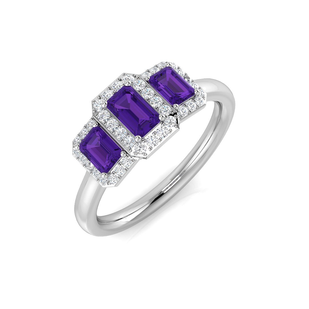 0.65 ct Amethyst Emerald Ring