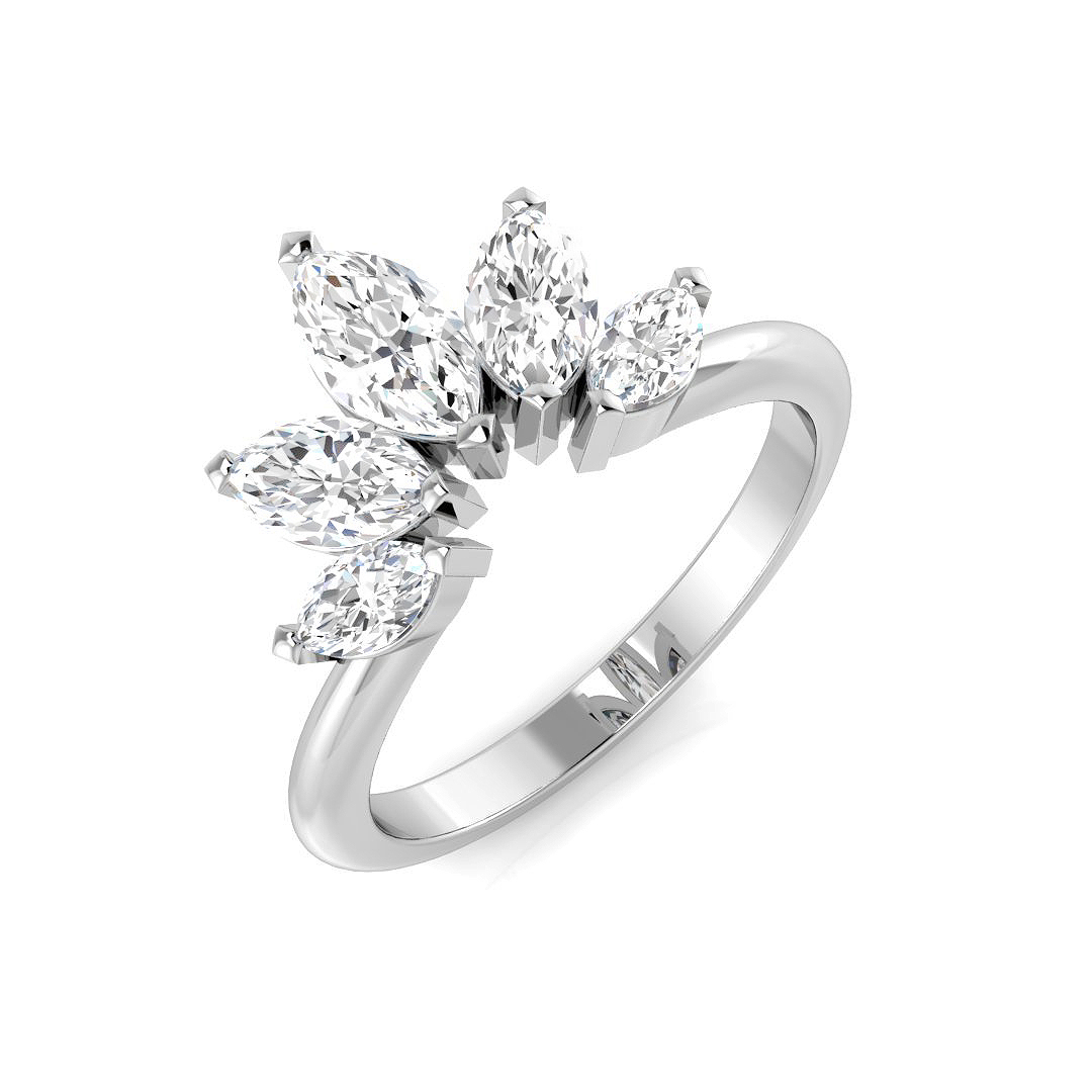 1.25 Ct Natural Diamond Marquise Cut  in 18K White Gold