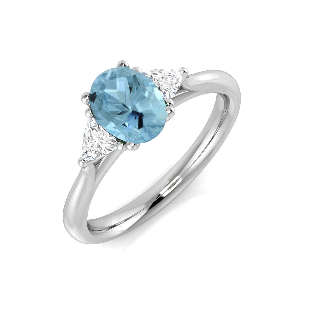 0.85 ct Aquamarine Oval Ring