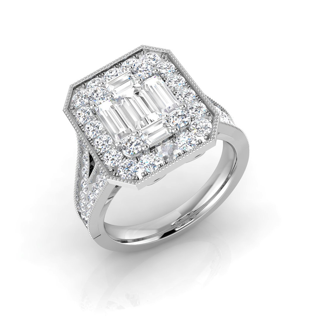 2 ct Natural Diamond Baguette Ring
