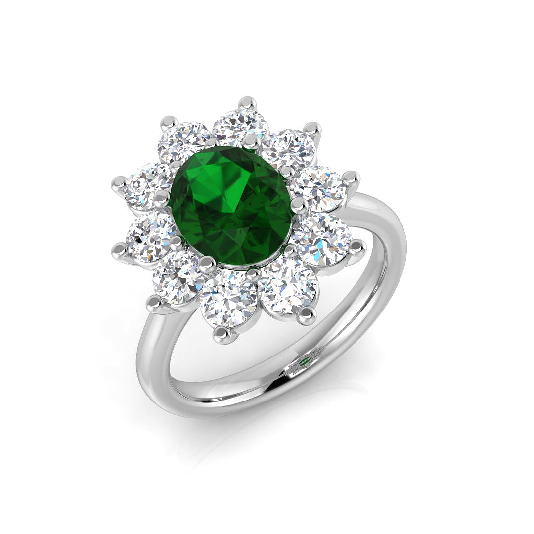 3.45 ct Natural Diamond Emerald Ring
