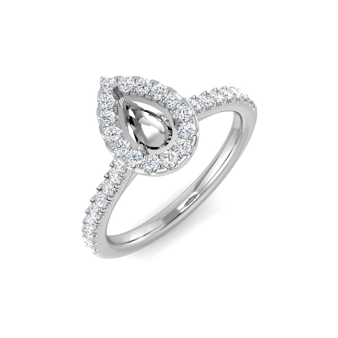 0.4 Ct Natural Diamond Round Cut  in Platinum(950)