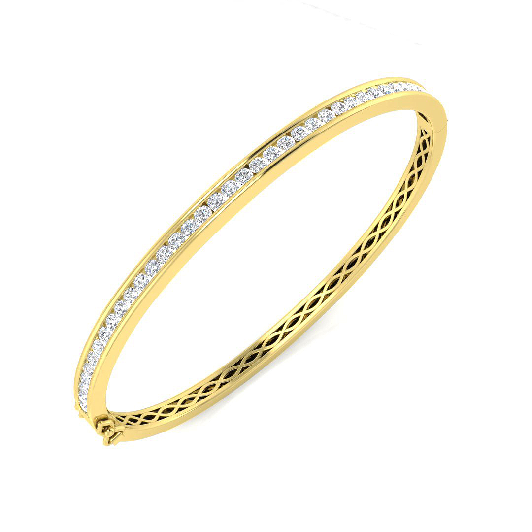 1.45 ct Natural Diamond Round Bangle