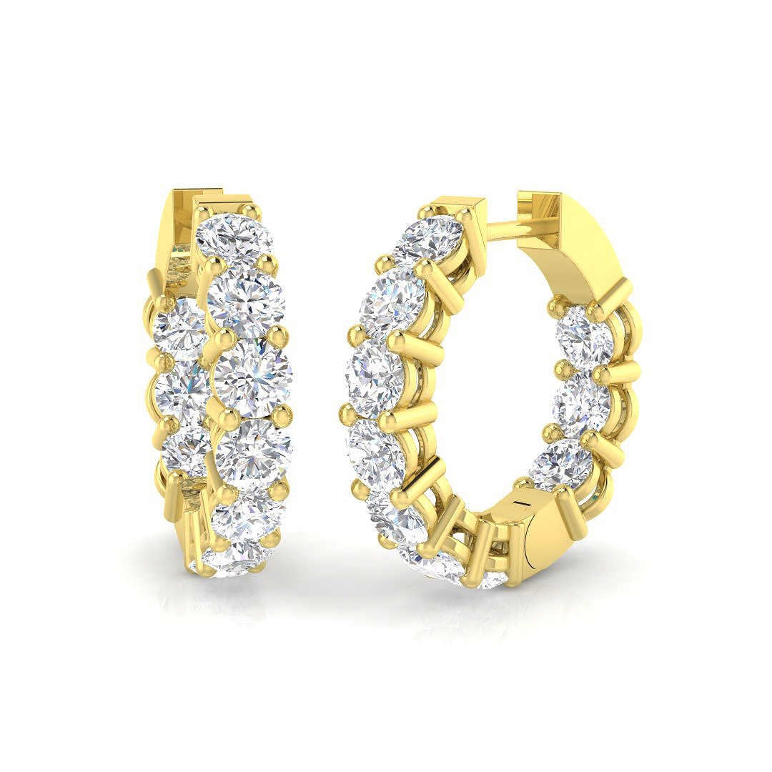 3.85 ct Natural Diamond Round Earrings