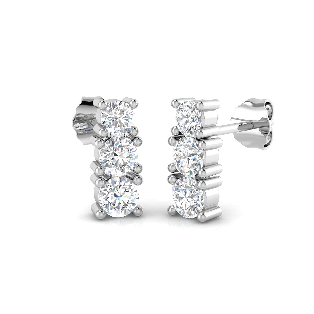 1.05 ct Natural Diamond Round Earrings