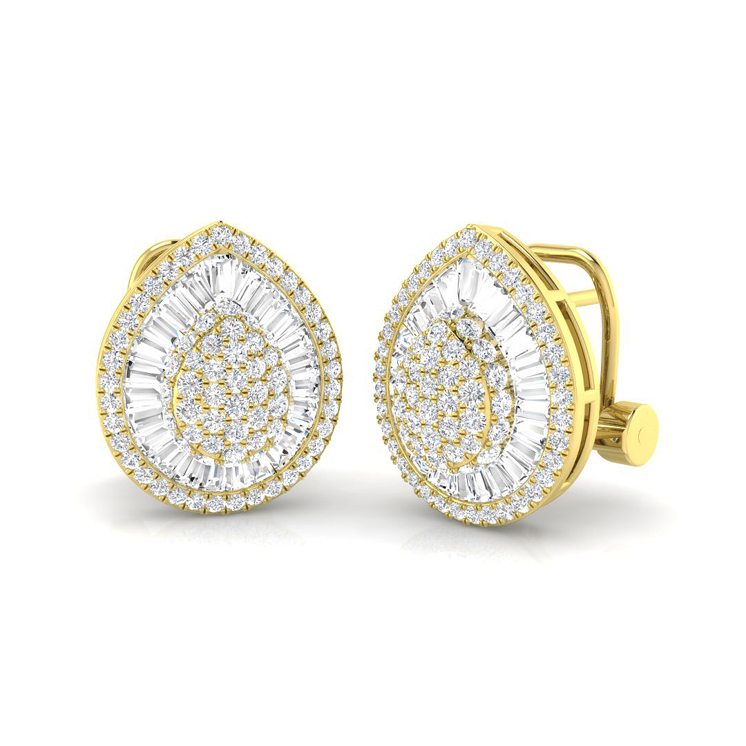 1.5 ct Natural Diamond Baguette Earrings