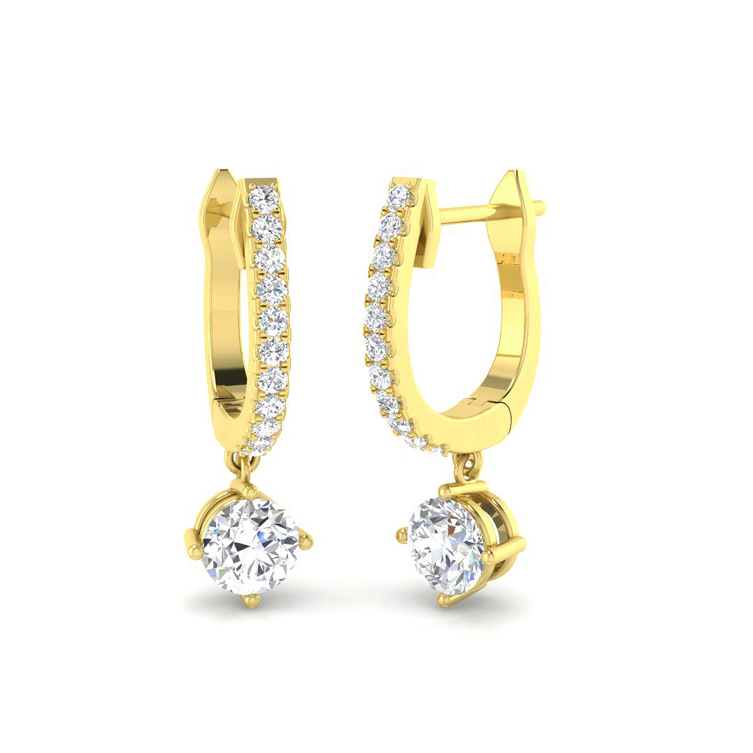 1 ct Natural Diamond Round Earrings