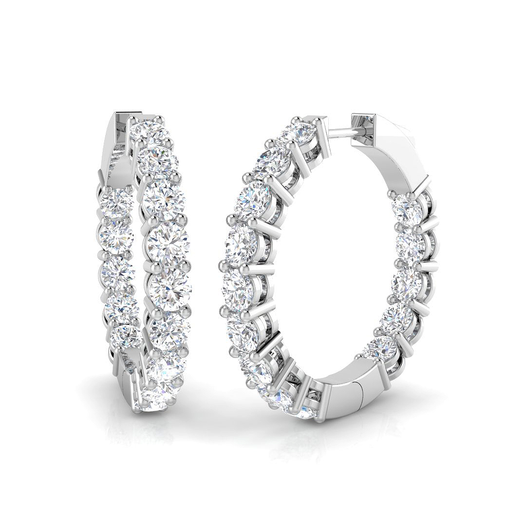 5.55 ct Natural Diamond Round Earrings