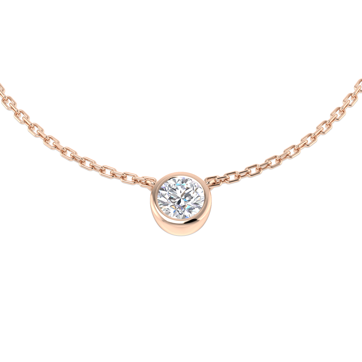 0.25 ct Natural Diamond Round Necklace