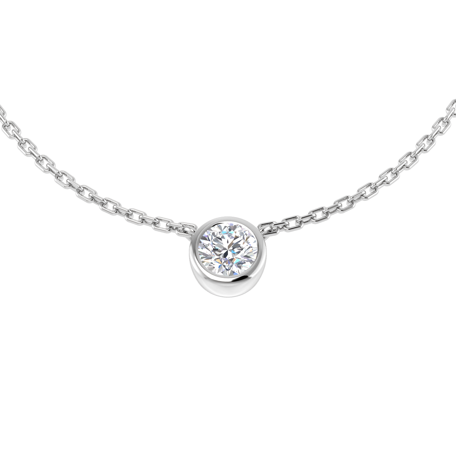 0.25 ct Natural Diamond Round Necklace
