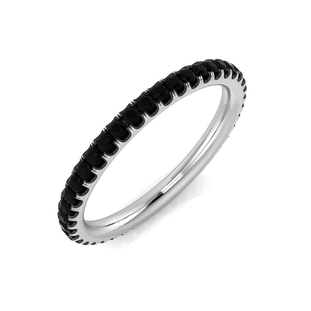 0.35 ct Black Diamond Round Ring