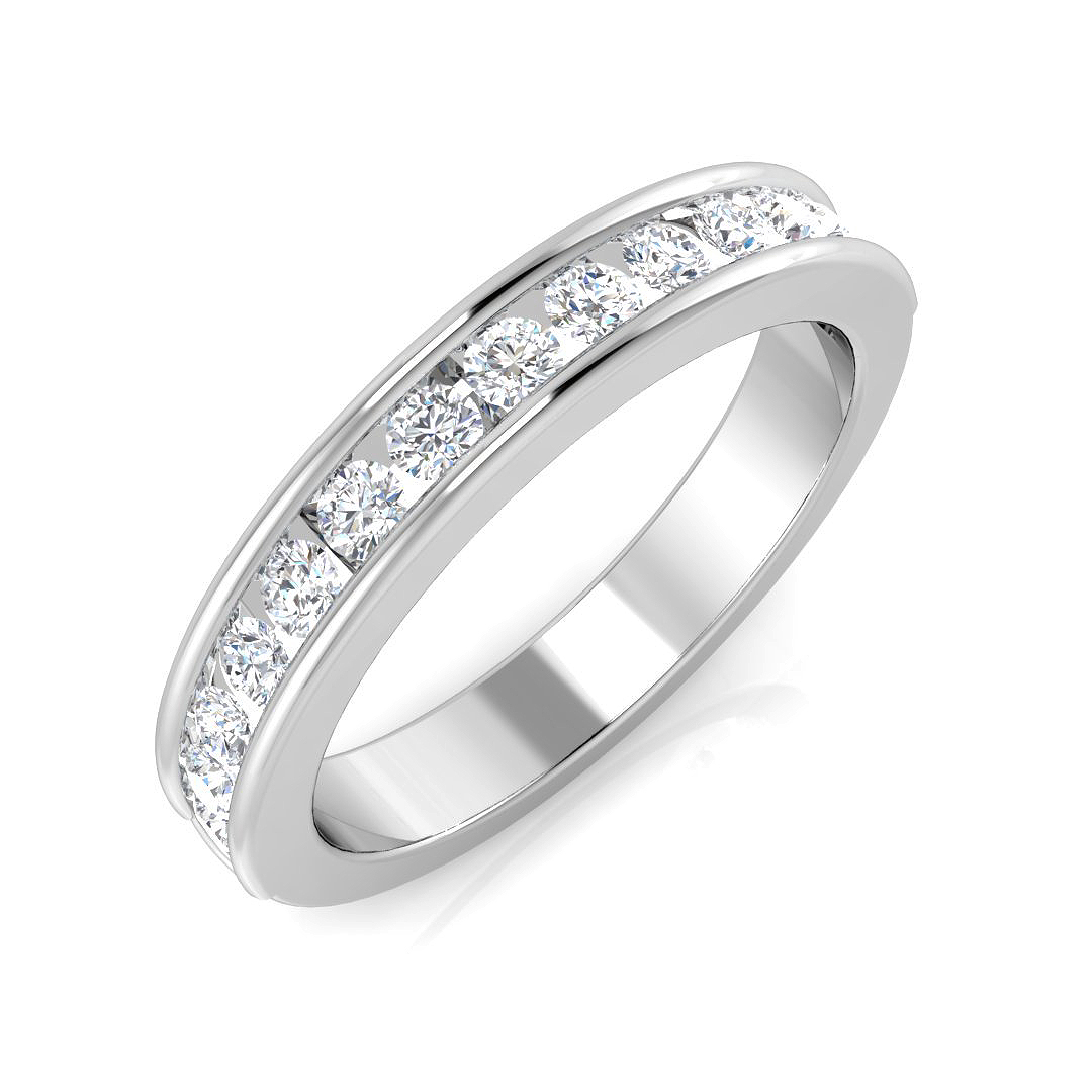 0.45 Ct Natural Diamond Round Cut  in Platinum(950)