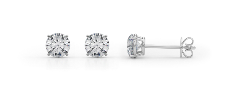 Round Diamond Stud Earrings