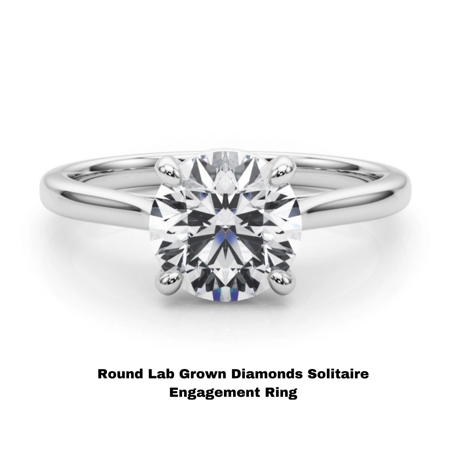 0.75 Carat Round Lab-Grown Diamond Solitaire Engagement Ring in 9K Gold
