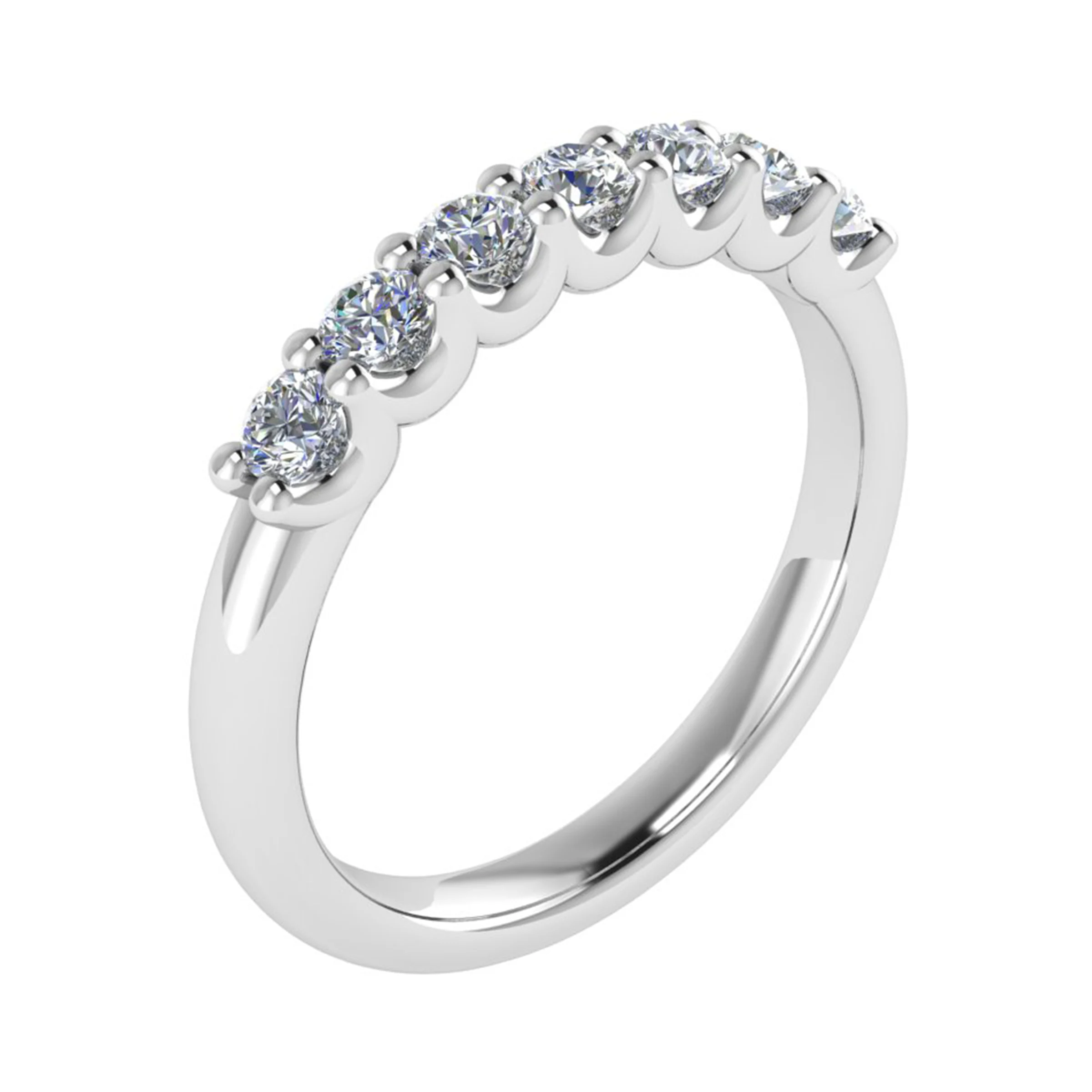 0.25 Ct Lab-Created Round Cut Diota  7 Stone Ring Diamond Rings in 9K White Gold