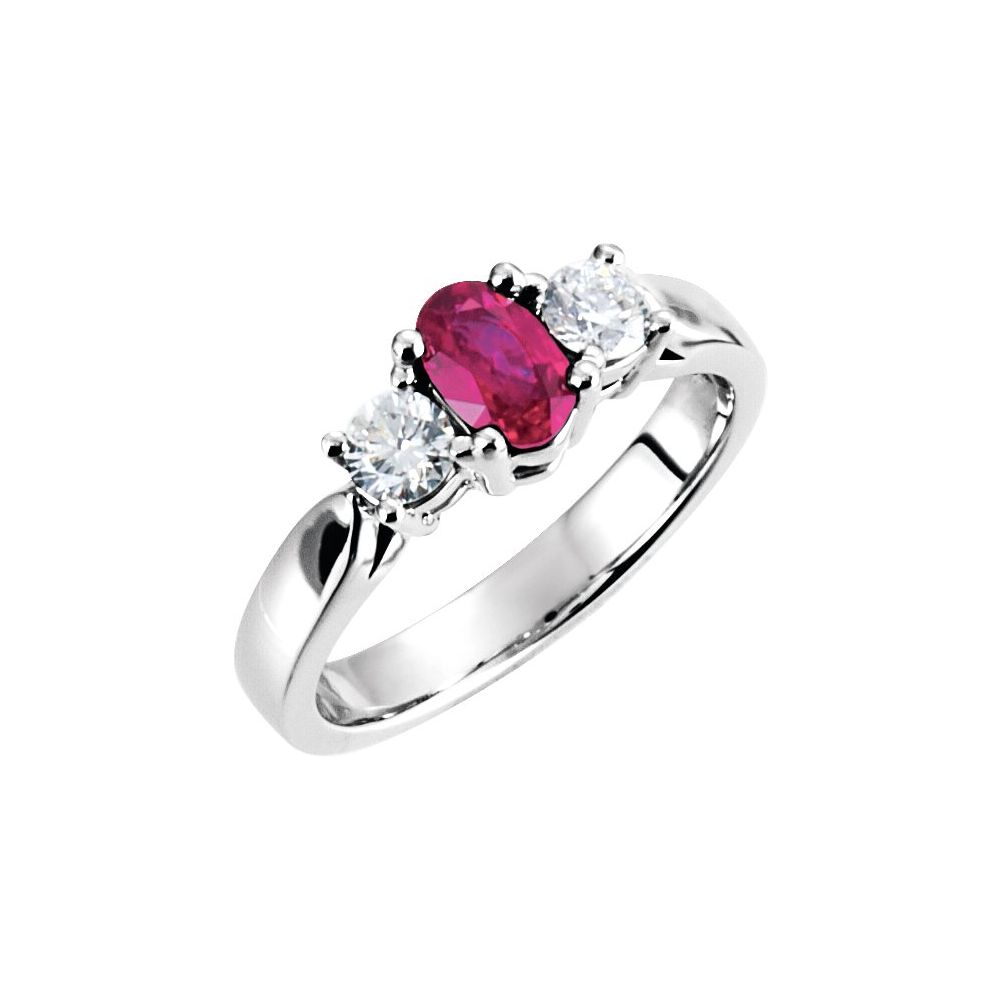 Damita Natural Ruby 4 Prong  Engagement Ring