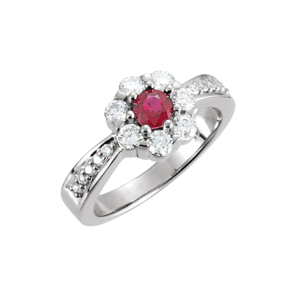 0.9 Ct Lab Grown Ruby Round Cut Emmy  in 9K Yellow Gold