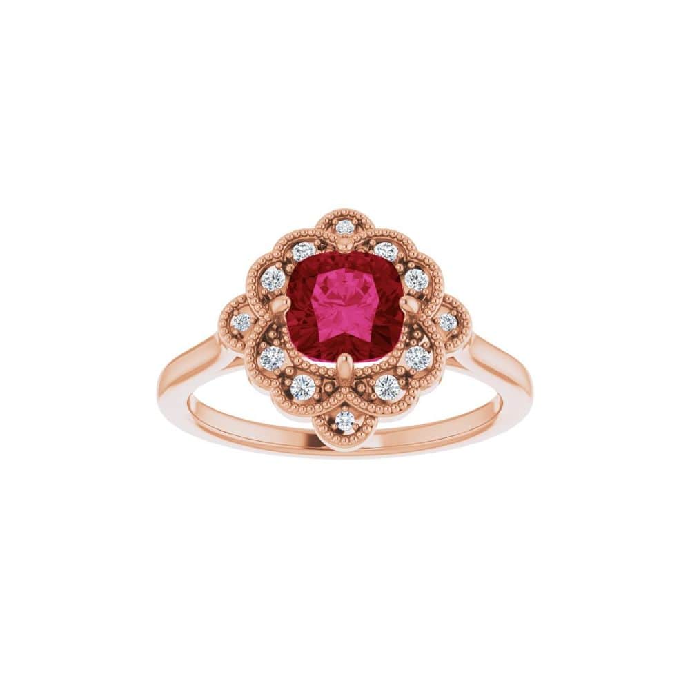 Estella Natural Ruby 4 Prong  Engagement Ring