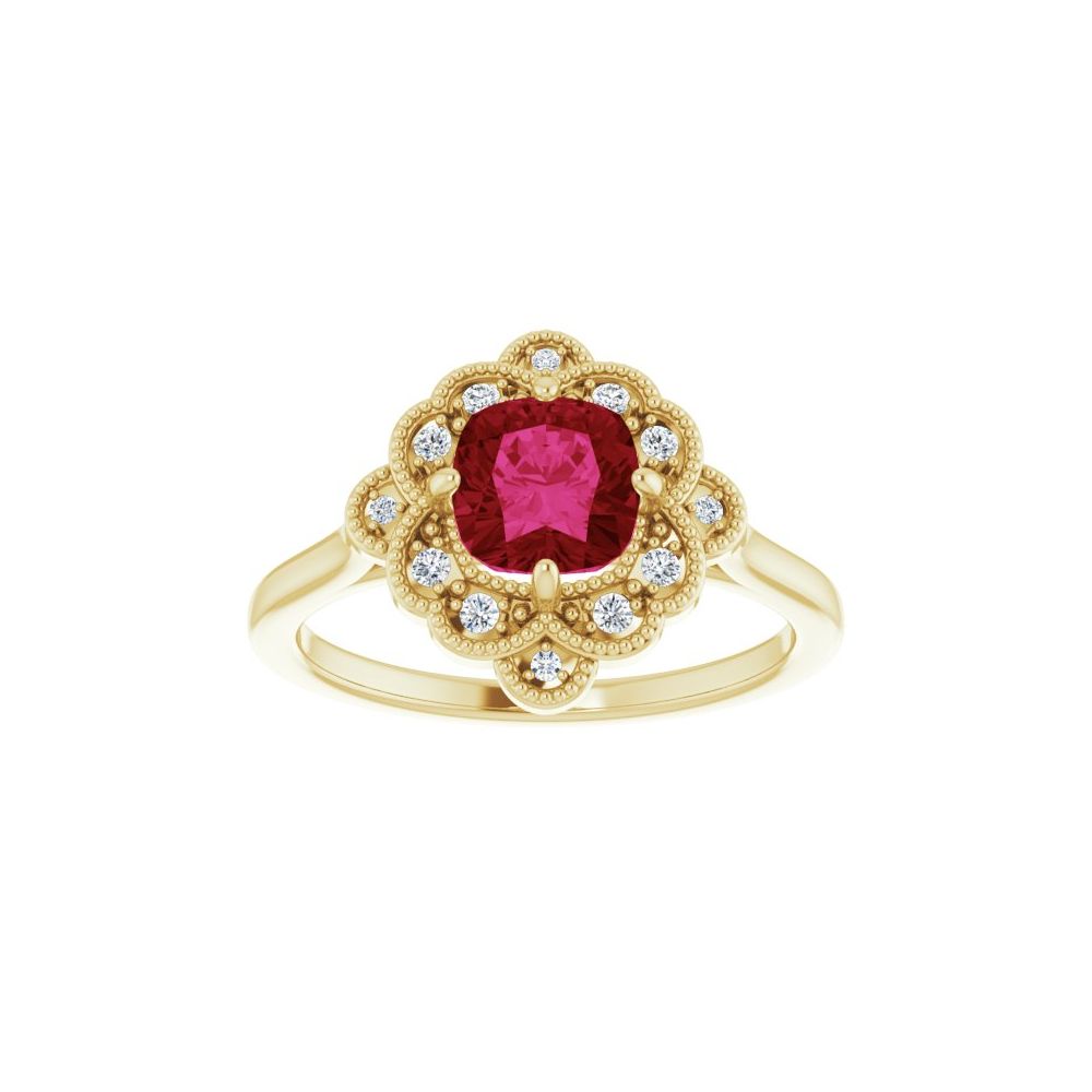 Estella Natural Ruby 4 Prong  Engagement Ring