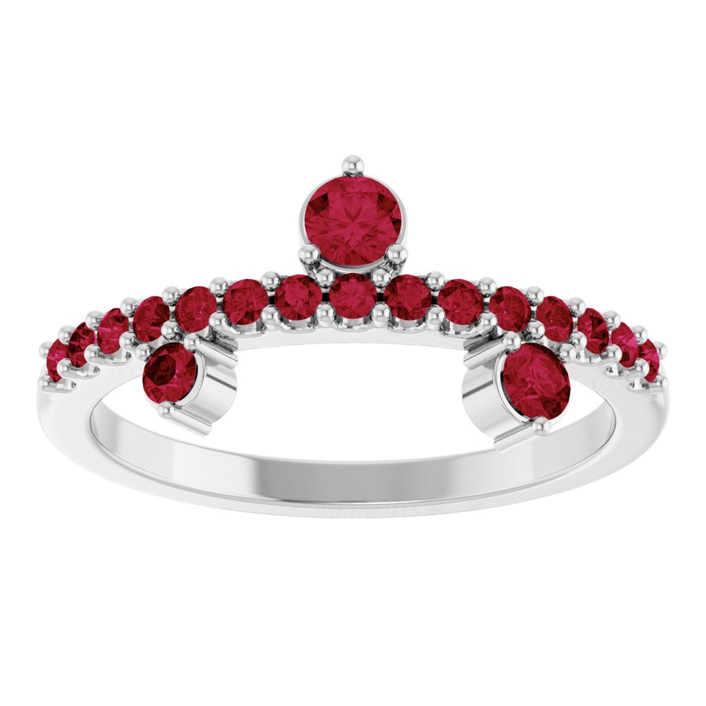 0.25 Ct Lab Grown Ruby Round Cut Yaretzy  in 9K White Gold