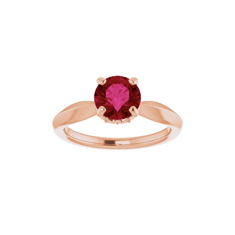Myanna Natural Ruby 4 Prong  Engagement Ring
