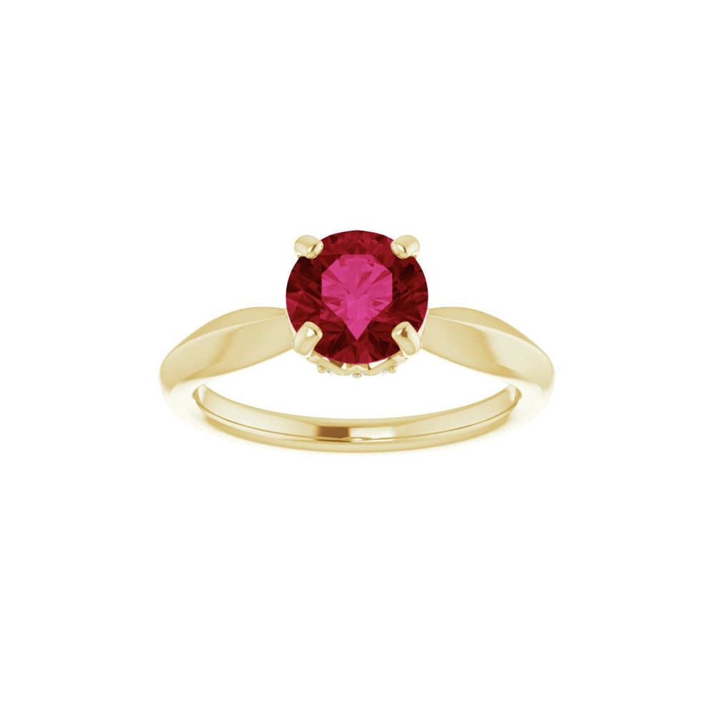Myanna Natural Ruby 4 Prong  Engagement Ring