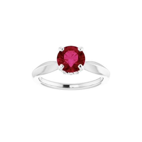 2.1 Ct Lab Grown Ruby Round Cut Myanna  in 9K White Gold