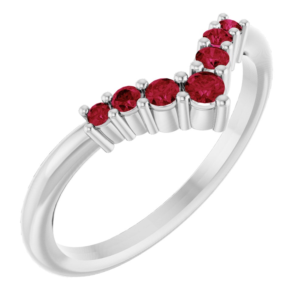 0.35 Ct Lab Grown Ruby Round Cut Zailey  in 9K White Gold