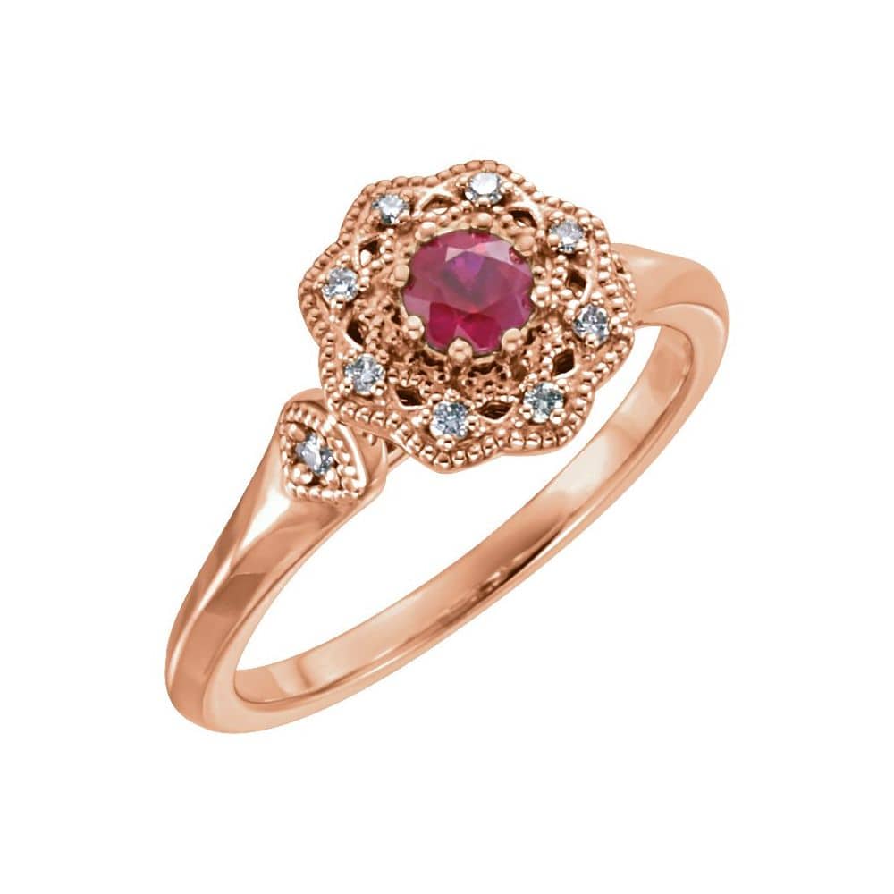 Zissy Natural Ruby  Engagement Ring