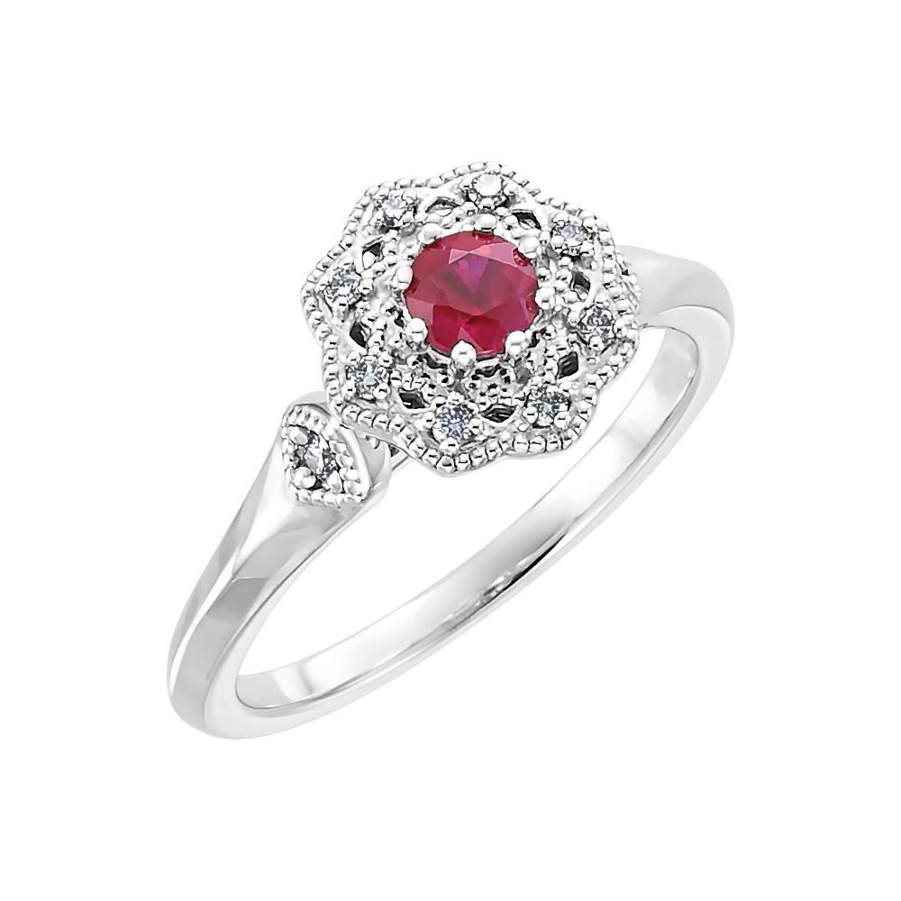 Zissy 0.45 Carat Natural Ruby  Engagement Ring